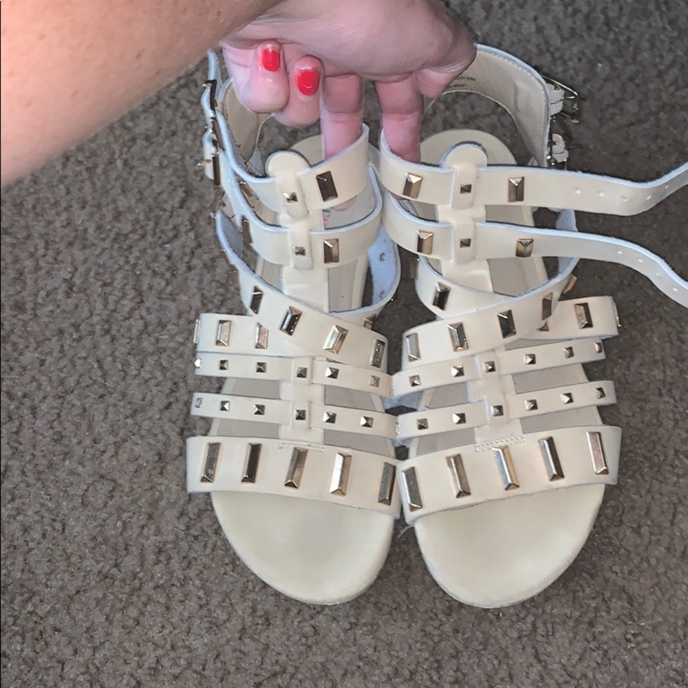 Creme blinged sandals size 7.5